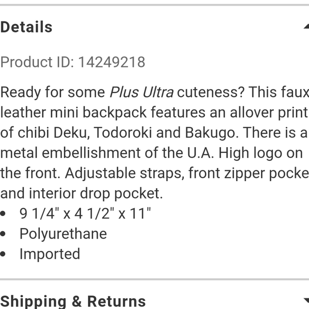 My Hero Academia Chibi Action mini backpack - Picture 5 of 12